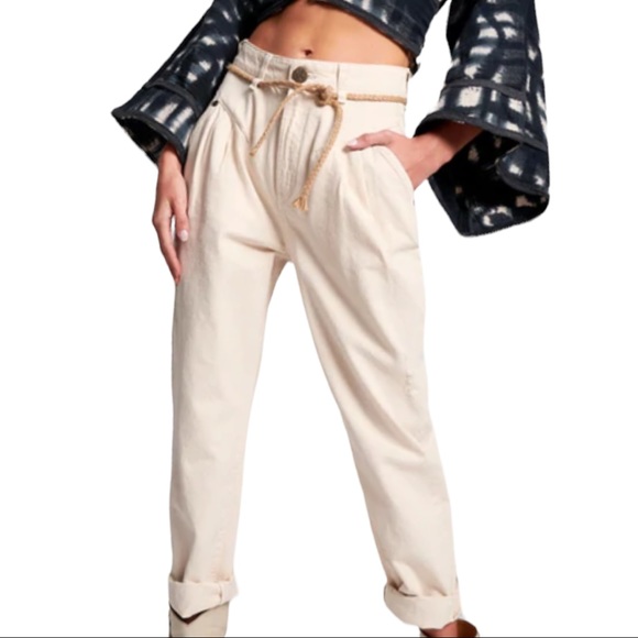 One Teaspoon x Free People Streetwalkers Nashville Cream High-Waist Retro 80s 30 - Picture 1 of 5